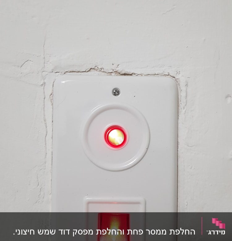 שני מתגים עם נורות אדומות דולקות